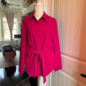 MarlaWynne Fuchsia Belted Blazer